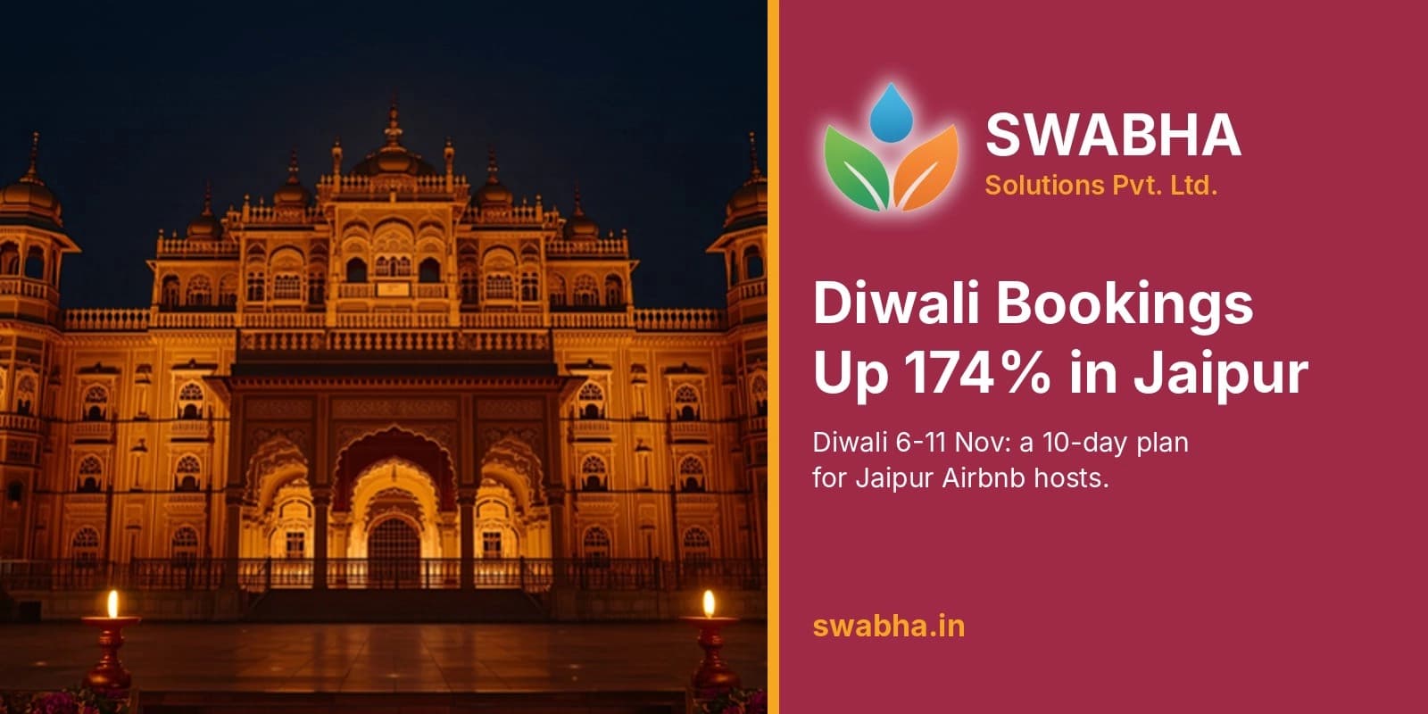 Jaipur Diwali Bookings Up 174%: A 10-Day Plan for Hosts